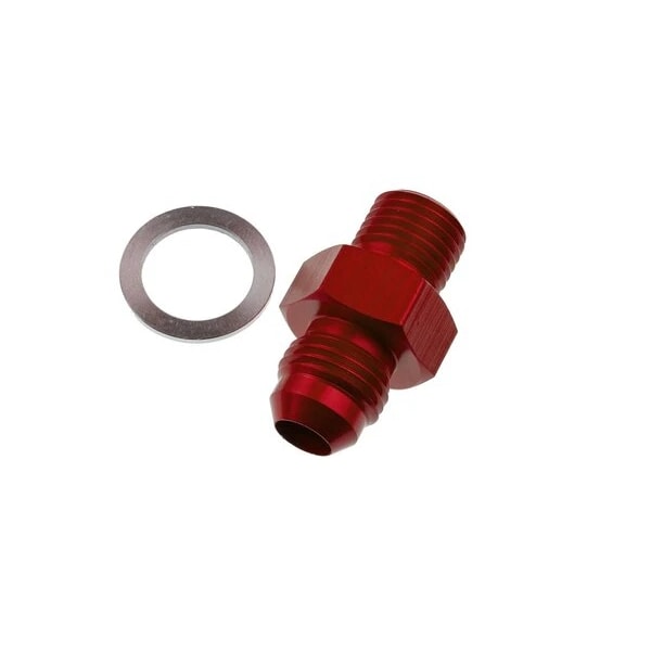 Red Horse Performance -06 MALE AN/JIC FLARE TO 1/4"NPSM TRANSMISSION FITTING -RED-2PCS 8262-06-04-3 - main